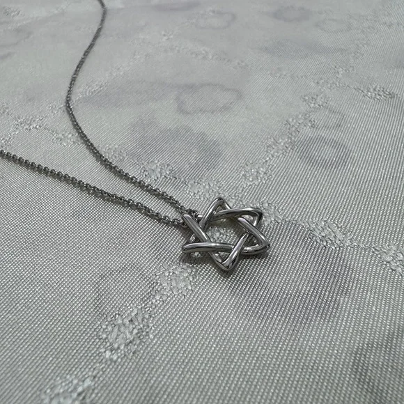 Tiffany & Co Sterling Silver Six-Pointed Star Necklace Pendant